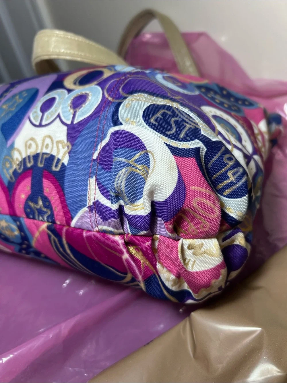Coach Poppy Graffiti Glam (2011) Signature Print Tote